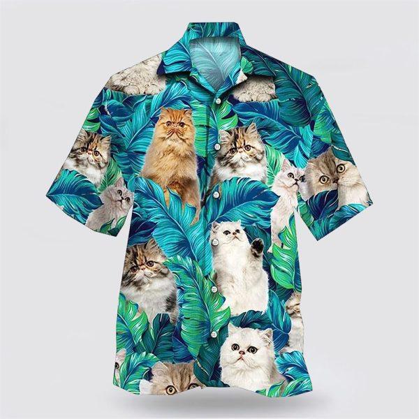 Persian Cat In The Green Tropic Pattern Hawaiin Shirt – Gifts For Pet Lover