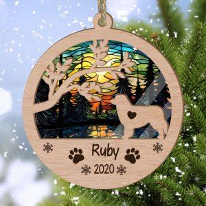 Personalized Australian Shepherd Circle Branch Tree Christmas Suncatcher Ornament – Christmas Ornaments Personalized Gift For Dog Lover