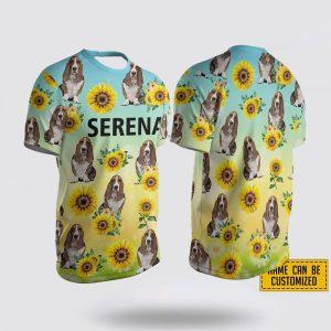 Personalized BassetHound Dog Sunflower Pattern All Over Print 3D T Shirt Gifts For Pet Lovers 1 qpxesy.jpg