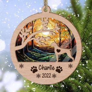 Personalized Boxer Cropped Ears Circle Branch Tree Christmas Suncatcher Ornament – Christmas Ornaments Personalized Gift For Dog Lover