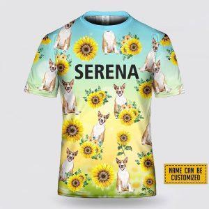 Personalized Bullmastiff Dog Sunflower Pattern All Over Print 3D T-Shirt – Gifts For Pet Lovers