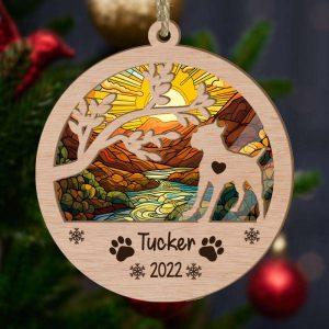 Personalized Cane Corso Circle Branch Tree Christmas Suncatcher Ornament – Christmas Ornaments Personalized Gift For Dog Lover