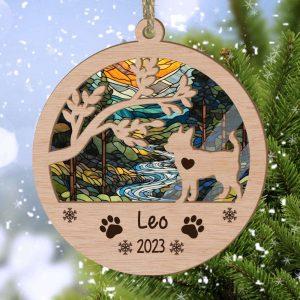 Personalized Chihuahua(Short Hair) Circle Branch Tree Christmas Suncatcher Ornament – Christmas Ornaments Personalized Gift For Dog Lover