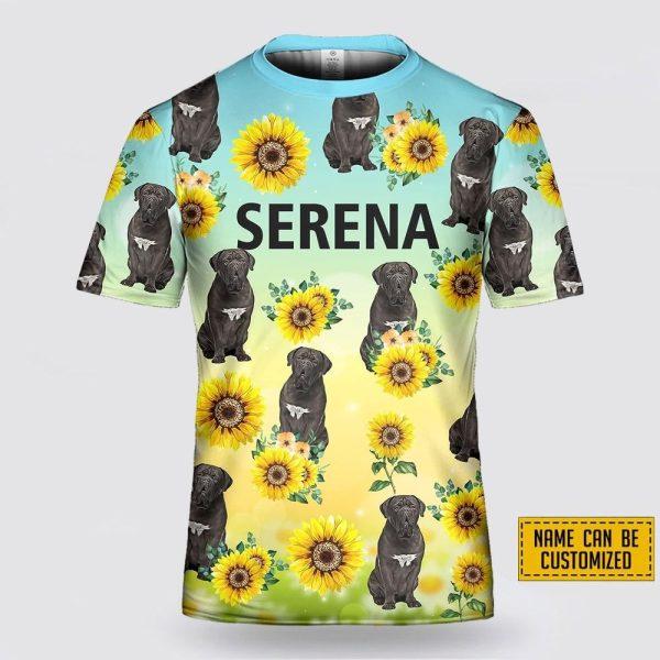 Personalized DogueDeBordeaux Dog Sunflower Pattern All Over Print 3D T-Shirt – Gifts For Pet Lovers