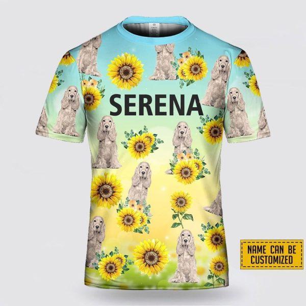Personalized English CockerS paniel Dog Sunflower Pattern All Over Print 3D T-Shirt – Gifts For Pet Lovers