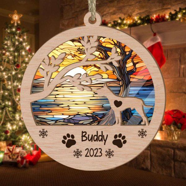 Personalized Great Dane Circle Branch Tree Christmas Suncatcher Ornament – Christmas Ornaments Personalized Gift For Dog Lover