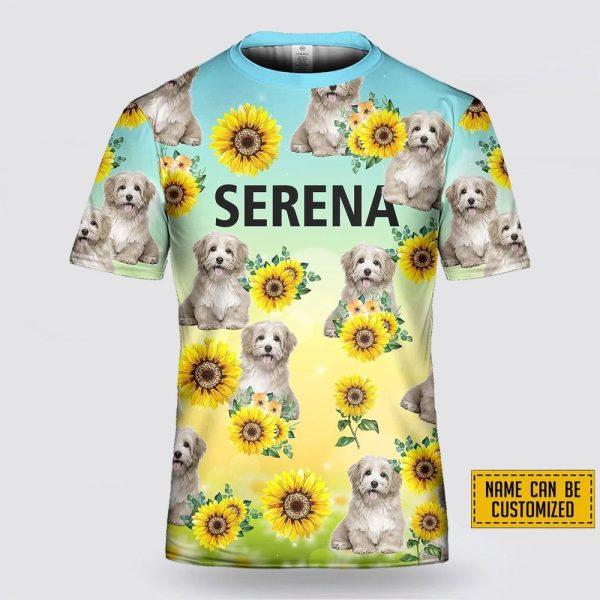 Personalized Havanese Dog Sunflower Pattern All Over Print 3D T-Shirt – Gifts For Pet Lovers