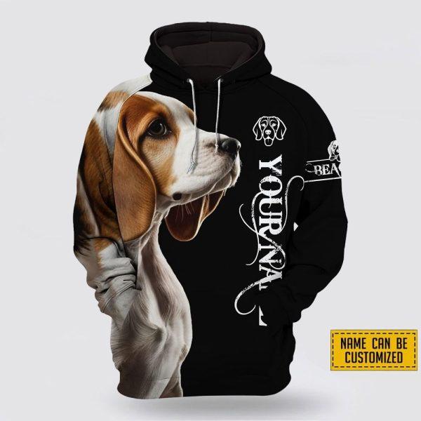 Personalized Name Beagle  All Over Print Hoodie Shirt – Gift For Dog Lover