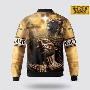 Personalized Name Christian Jesus Lion Bomber Jacket Gifts For Jesus Lovers 3 qktsax.jpg