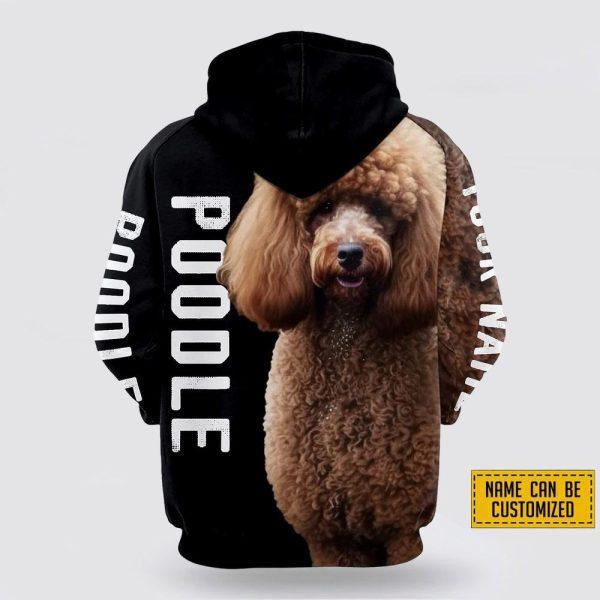 Personalized Name Poodle Brown Dog All Over Print Hoodie Shirt – Gift For Dog Lover