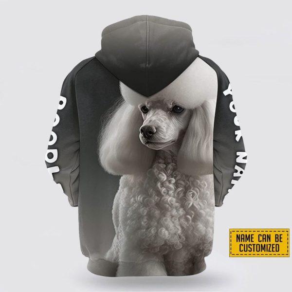 Personalized Name Poodle White All Over Print Hoodie Shirt – Gift For Dog Lover