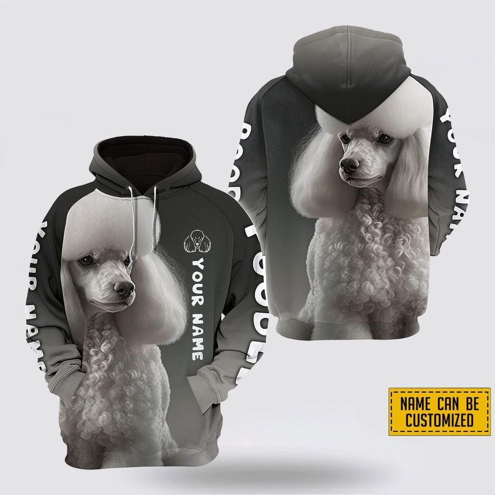 Personalized Name Poodle White All Over Print Hoodie Shirt – Gift For Dog Lover