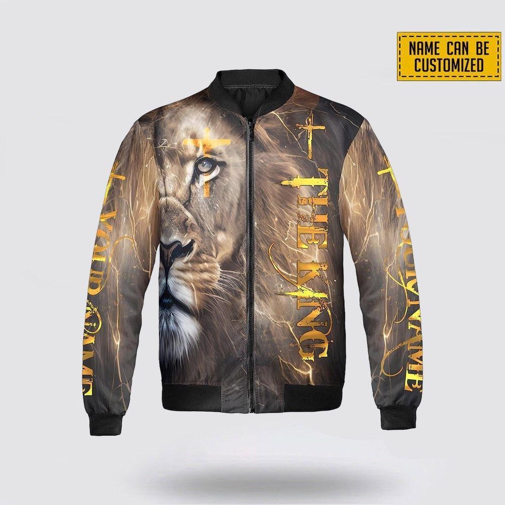 Personalized Name The King Lion Christian Jesus Bomber Jacket – Gifts For Jesus Lovers Personalized Name The King Lion Christian Jesus Bomber Jacket – Gifts For Jesus Lovers