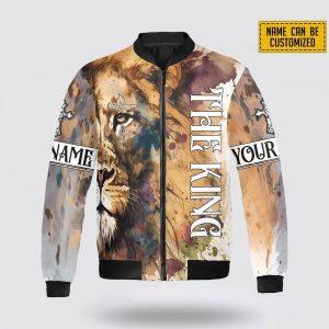 Personalized Name The Lion Half Christian Jesus Bomber Jacket Gifts For Jesus Lovers 2 bfhrv9.jpg