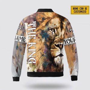 Personalized Name The Lion Half Christian Jesus Bomber Jacket Gifts For Jesus Lovers 3 lkqeku.jpg