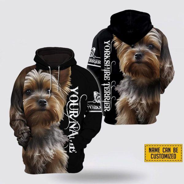 Personalized Name Yorkshire Terrier Dog All Over Print Hoodie Shirt – Gift For Dog Lover
