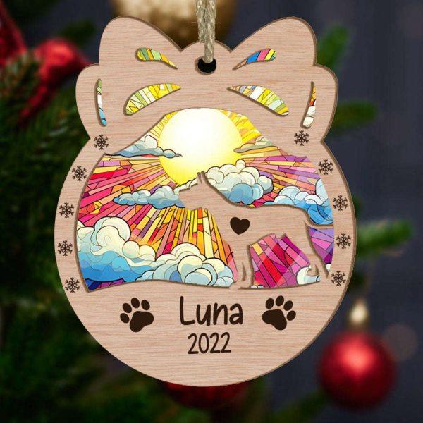 Personalized Orna Bow Great Dane Christmas Suncatcher Ornament – Christmas Ornaments Personalized Gift For Dog Lover