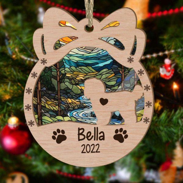 Personalized Orna Bow Shih Tzu Christmas Suncatcher Ornament – Christmas Ornaments Personalized Gift For Dog Lover