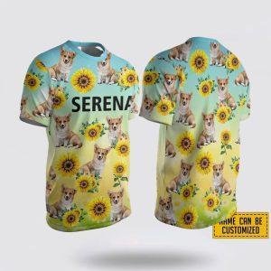 Personalized Pembroke Welsh Corgi Dog Sunflower Pattern All Over Print 3D T Shirt Gifts For Pet Lovers 1 olcfth.jpg