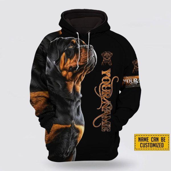 Personalized Rottweiler All Over Print Hoodie Shirt – Gift For Dog Lover