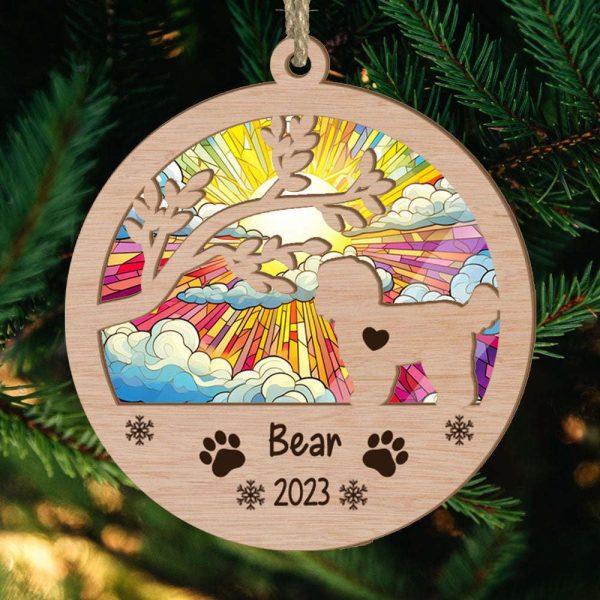 Personalized Shih Tzu Circle Branch Tree Christmas Suncatcher Ornament – Christmas Ornaments Personalized Gift For Dog Lover