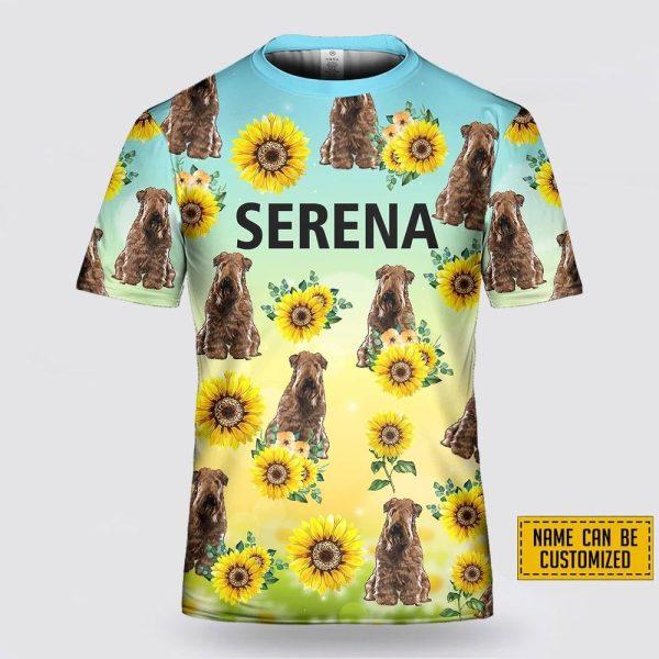 Personalized SoftCoatedWheatenTerrier Dog Sunflower Pattern All Over Print 3D T-Shirt – Gifts For Pet Lovers