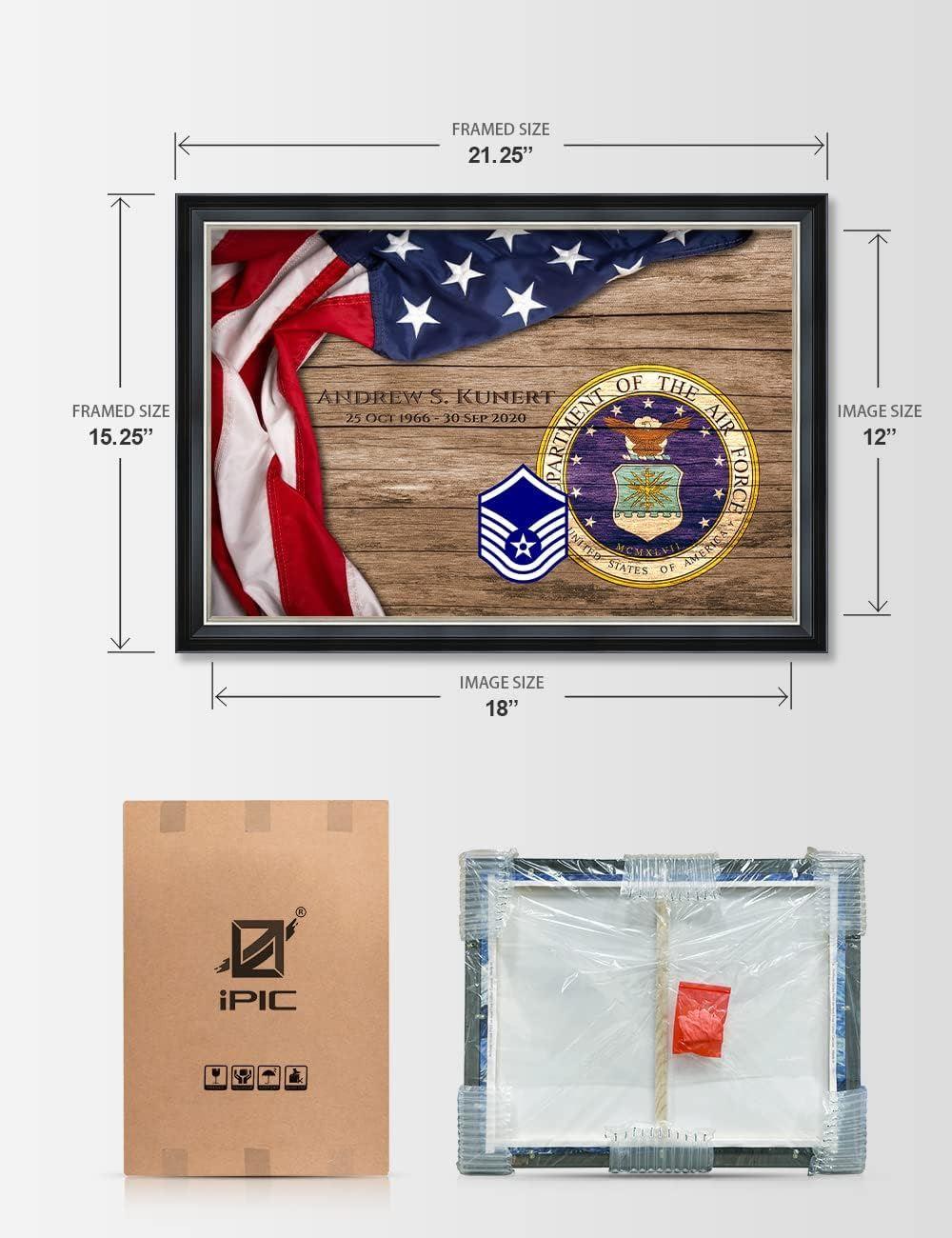 Personalized US Air Force Rustic American Flag MCMXLVII US Air Force Framed Canvas Wall Art – Gift For Military Personnel