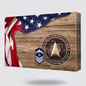 Personalized US Air Force Rustic American Flag Prints Department Of The Air Force Canvas Wall Art – Gift For Military Personnel