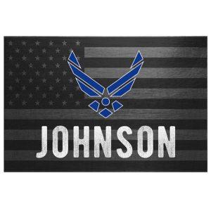 Personalized United States Air Force USAF American Flag Canvas Wall Art – Gift For Military Personnel