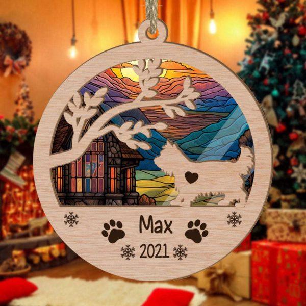 Personalized Yorkshire Terrier Circle Branch Tree Christmas Suncatcher Ornament – Christmas Ornaments Personalized Gift For Dog Lover
