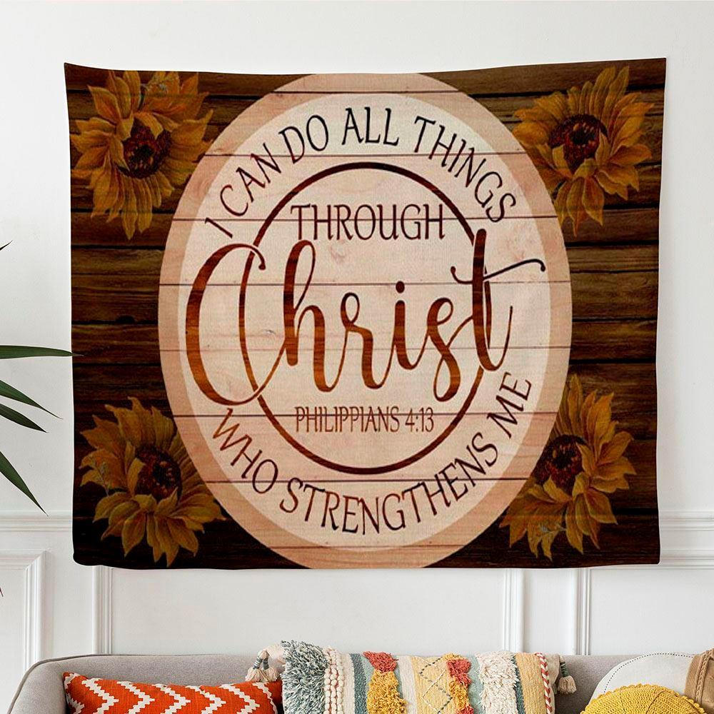 Philippians 413 Wall Art Sunflower I Can Do All Things Through Christ Tapestry Print – Gifts For Christian Families Philippians 413 Wall Art Sunflower I Can Do All Things Through Christ Tapestry Print – Gifts For Christian Families