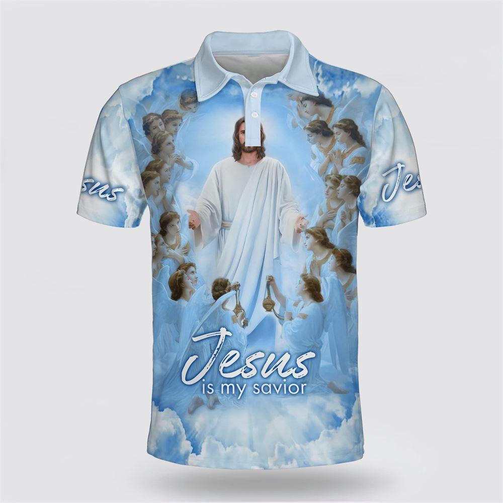 Picture Jesus Is My Savior Polo Shirt – Gifts For Christian Families