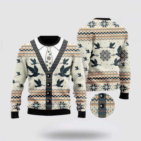 Pigeon Christmas Cardigan Ugly Christmas Sweater – Sweater Gifts For Pet Lover
