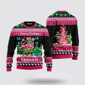 Pink Flamingo Christmas Ugly Christmas Sweater For…