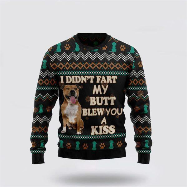 Pit Bull A Kiss Christmas Ugly Sweater – Pet Lover Christmas Sweater