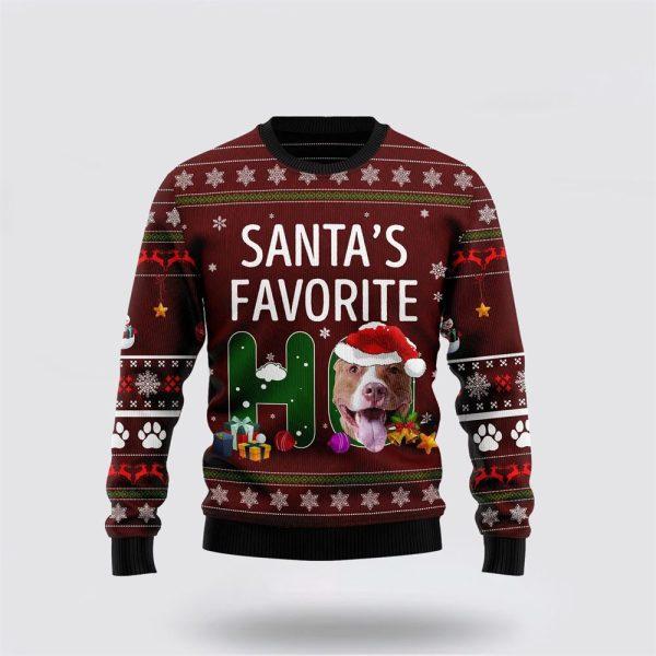 Pit Bull Favorite Ho Christmas Ugly Sweater – Pet Lover Christmas Sweater