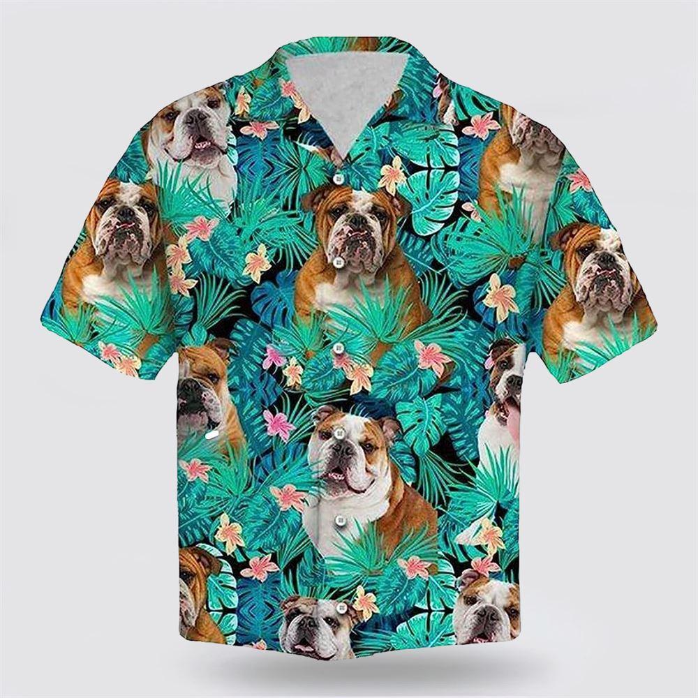 Pitbull On The Green Tropic Background Hawaiian Shirt – Pet Lover Hawaiian Shirts