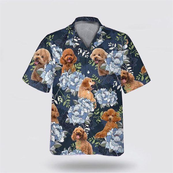 Poodle On The Blue Flower Background Hawaiian Shirt – Pet Lover Hawaiian Shirts