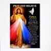 Pray And Believe Jesus Christ Canvas Wall Art – Jesus Canvas Pictures – Christian Wall Art Canvas
