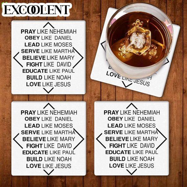 Pray Like Nehemiah Obey Like Daniel Stone Coasters – Coasters Gifts For Christian