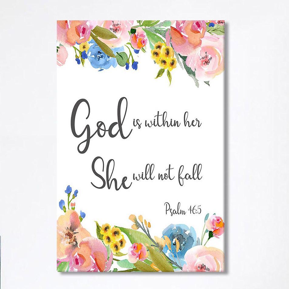 Psalm 46 – God Is Within Her She Will Not Fall Canvas Wall Art – Christian Wall Art Canvas Psalm 46 – God Is Within Her She Will Not Fall Canvas Wall Art – Christian Wall Art Canvas