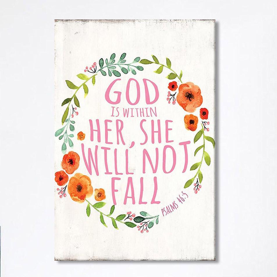 Psalm 46 5 – God Is Within Her She Will Not Fall Canvas Wall Art – Spiritual Christian Gifts For Women Psalm 46 5 – God Is Within Her She Will Not Fall Canvas Wall Art – Spiritual Christian Gifts For Women