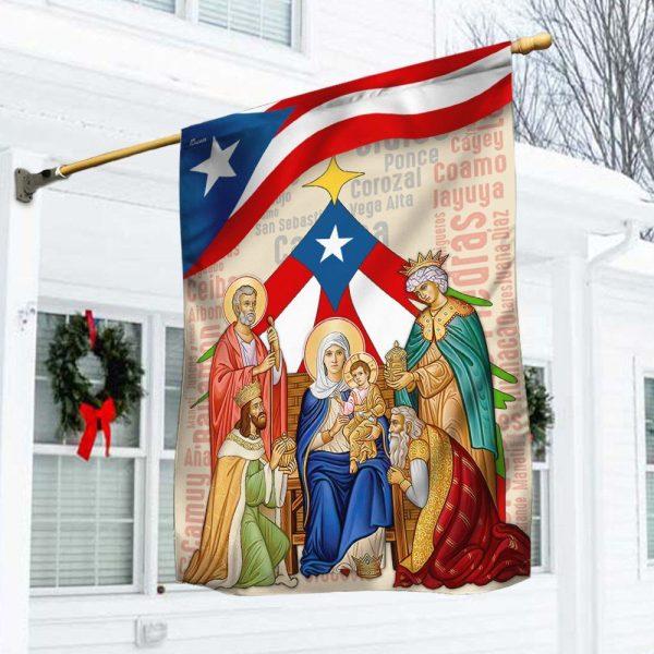 Puerto Rico Three Wise Men Nativity of Jesus Flag – Christmas Flag Outdoor Decoration