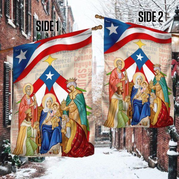Puerto Rico Three Wise Men Nativity of Jesus Flag – Christmas Flag Outdoor Decoration