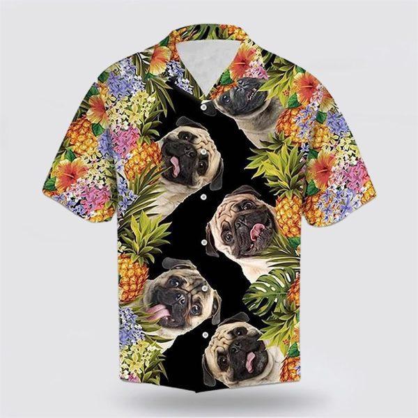 Pug Dog Funny Face Tropic Pattern Hawaiin Shirt – Gift For Pet Lover