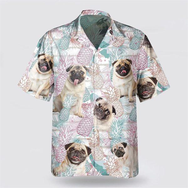 Pug Dog Pineapple Pattern Hawaiian Shirt – Gift For Dog Lover