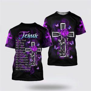 Purple Rose Faith Jesus Is My King…