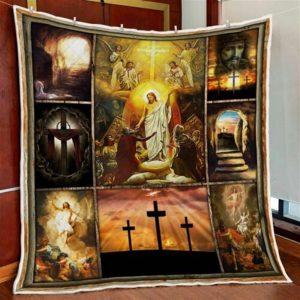 Resurrection Of Jesus Easter Christian Quilt Blanket…