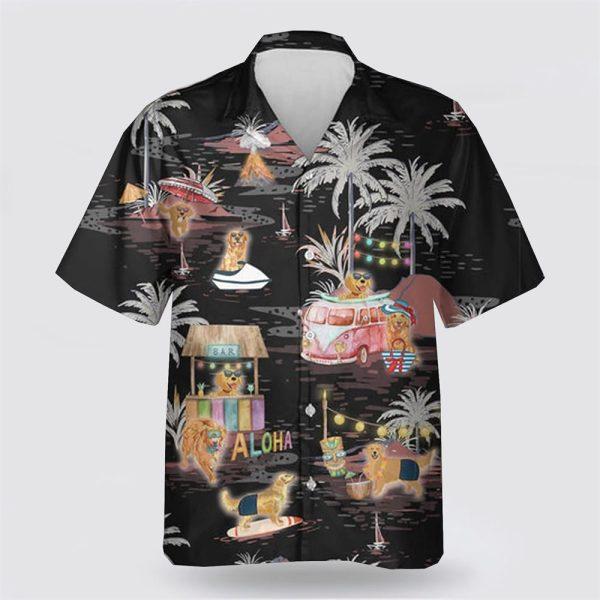 Retriever On The Beach Pattern Hawaiian Shirt – Gift For Pet Lover