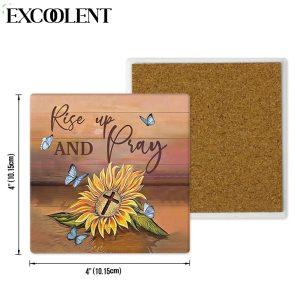 Rise Up And Pray Sunflower Cross Stone Coasters Coasters Gifts For Christian 4 kuf7dn.jpg